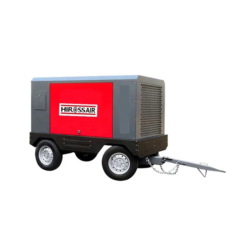 Best sale diesel air compressor with pipe tank diesel screw automobile portable 220v dc 24v air compressor
