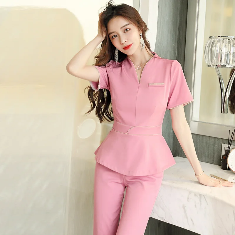Wholesale Spa Uniforms Set Custom Uniforms Sets Female Scrubs Pants Fit Hospital Uniforms