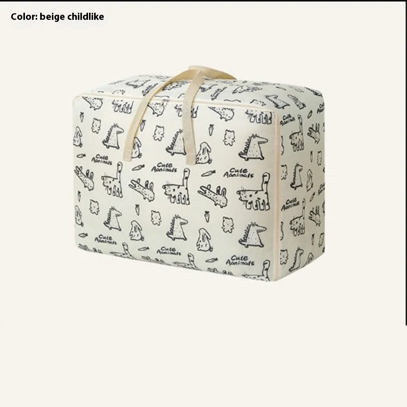 Large Capacity Foldable Cotton Quilt Storage Woven Bag Student Packable Wardrobe Moving Luggage Quilt Clothes Storage Bag