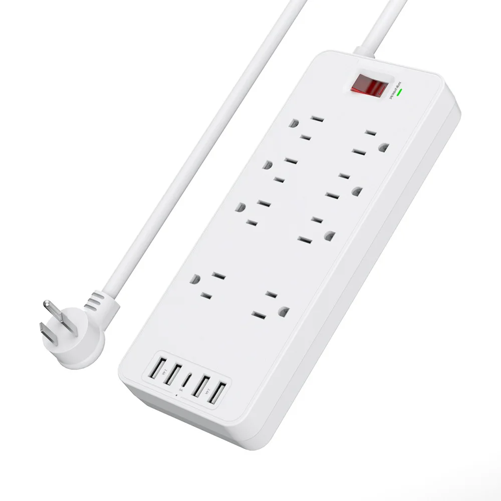 SL-808S 1080J сетевой фильтр PowerStrip, удлинитель питания с 4 портами USB TYPE-C