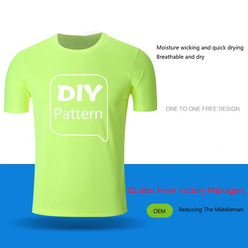 Custom Round Neck Quick-Dry Digital Printing Advertise Shirt Marathon Running Sports Blank 100 Polyester Shirts For Sublimation