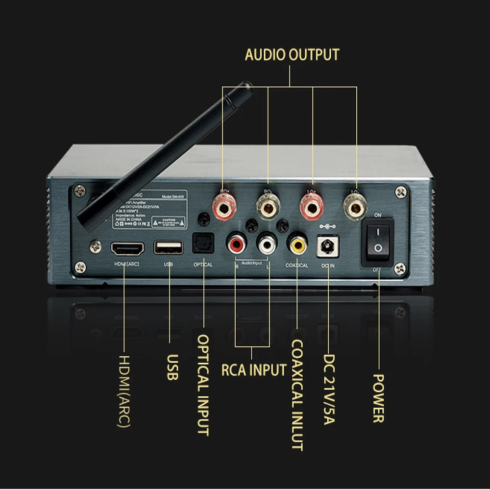 Power Amplifier HiFi Class D Stereo Digital Audio Amp Mini 2 Channel Amplifier for Passive Speaker  Bookshelf Home Theater