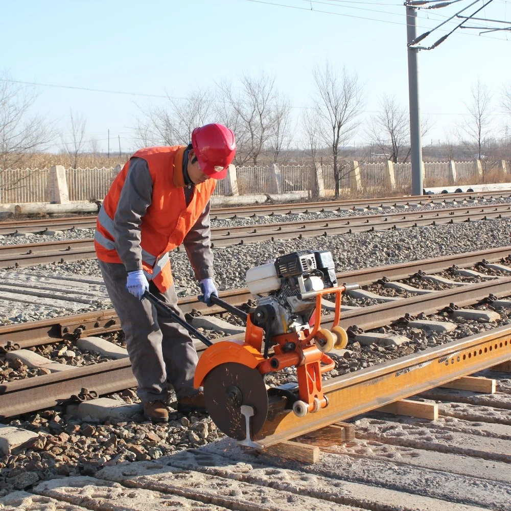 Gasoline-Powered Internal Combustion Rail Cutter Petrol Disc Saw Tracks Railway Cutting Machine