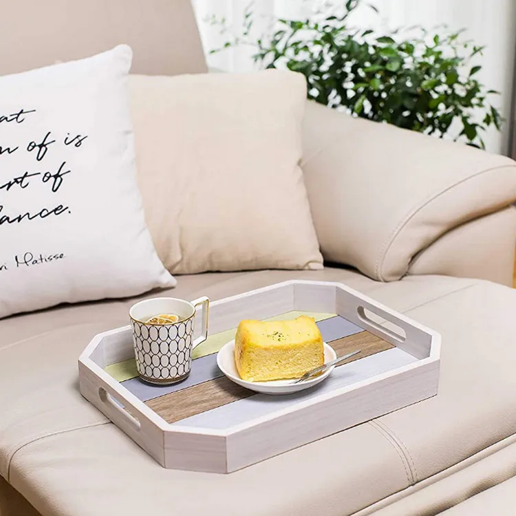 Factory wholesale kitchen antique walnut breakfast wooden tray color wood tray