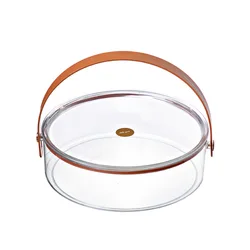 Serving Trays with Lid Food Storage 5 Compartment Round PET Candy and Nut Serving Container