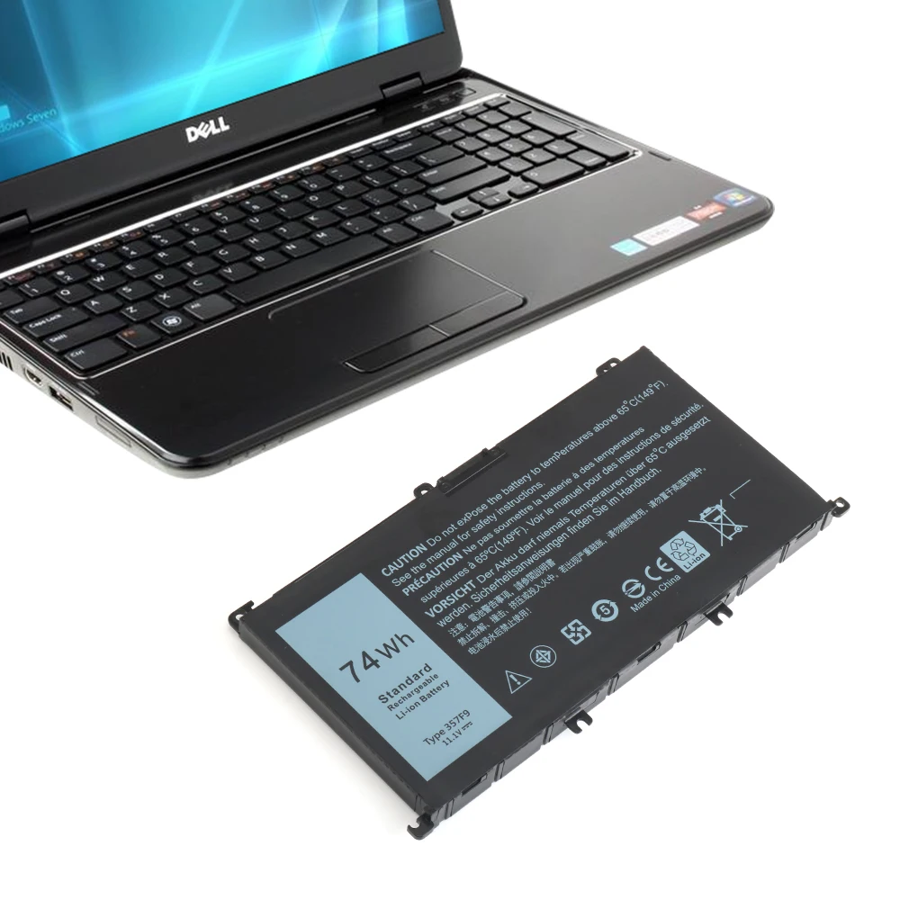 
Best selling OEM/ODM 6500mAh 11.1V 74WH 357F9 0GFJ6 CPA-71JF4 Laptop battery for Dell Inspiron 15-5576 5577 7559 7759 
