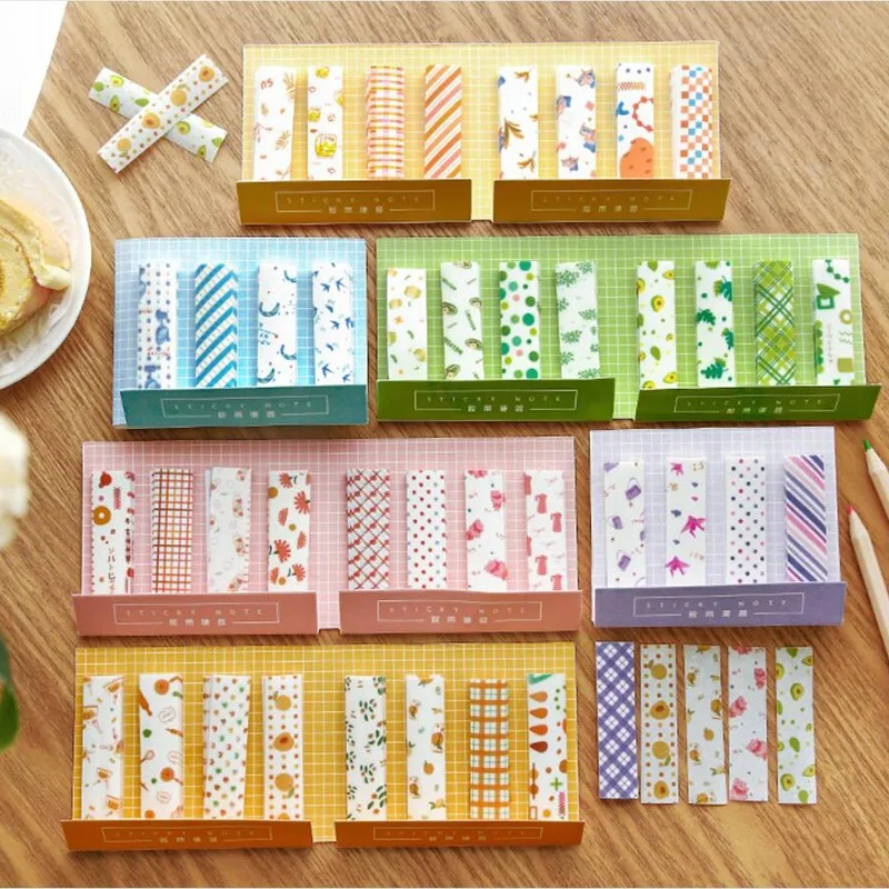 240PCS per pack  Small fresh tape sticky note type sticker pocket decoration  6 options Office School Supplies