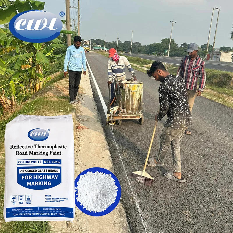 Philippines Popular White Thermoplastics Road Marking Paint Best Price Road Painting Line Marking Paint