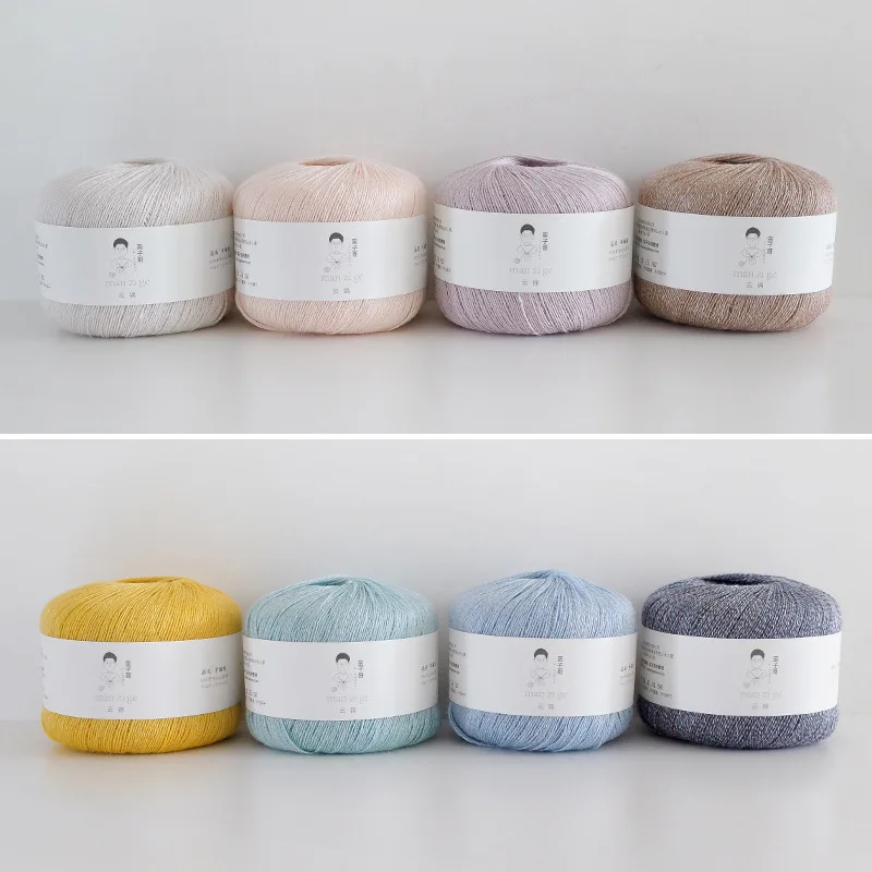 spring summer thread DIY 50% merino wool 50% line thread for hand crochet sweater yarn