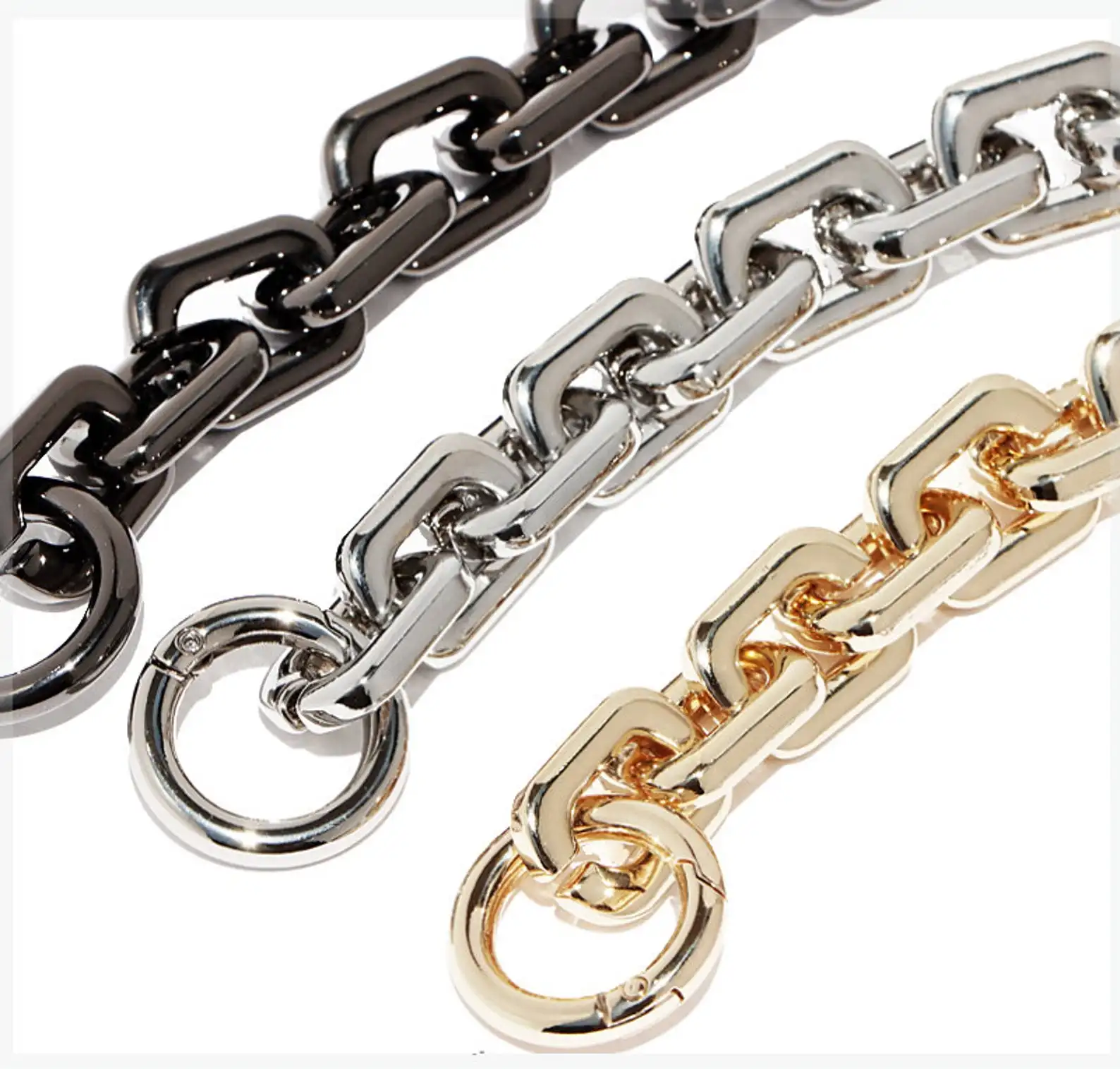 High Quality trap Replacement Handle Purse Chain Metal chunky chain strap metal custom 60 cms big chains for bags