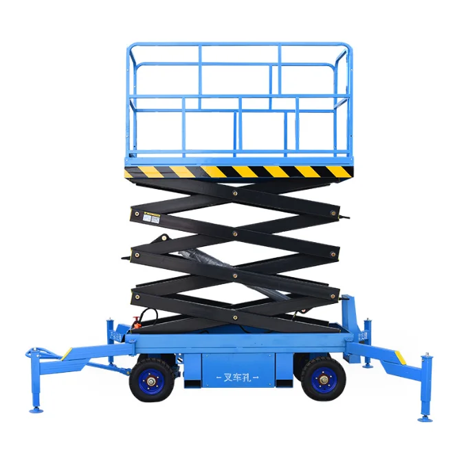 warehouse hydraulic lift equipment lead acid battery electric cargo lift self propelled scissor lift