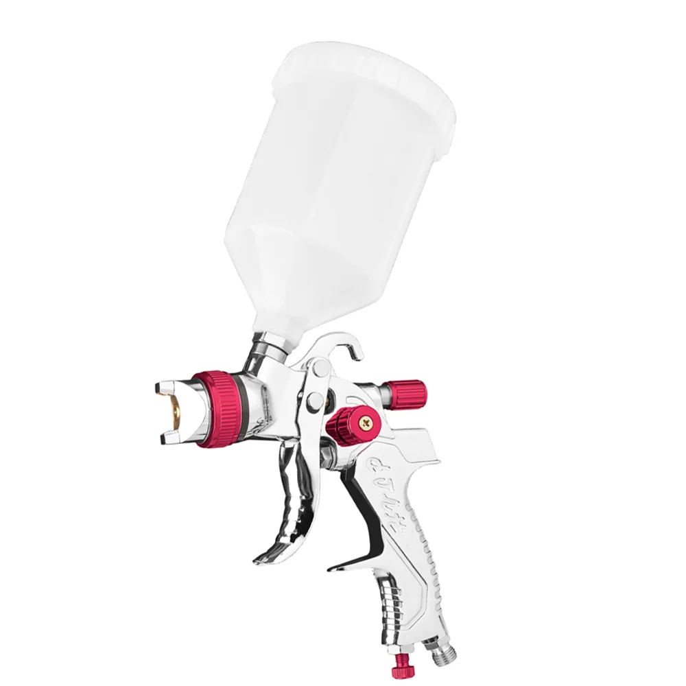 New Design HVLP Red Pneumatic Air Spray Gun 1.4/1.7/2.0mm Nozzle 10 Paint Filters Pressure Gauge Car Painting OEM Supported.