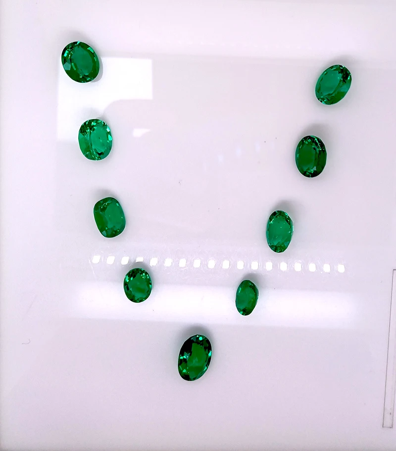 ZHF Wholesale and cut Colombian Lab Grown Emerald Oval  Cut  Hydrothermal Created loose gemstones