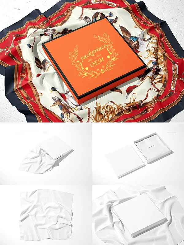 Luxury Slik Stain Scarf Hijab Gift Box Drawer Packaging Scarves Organizer Custom Boxes For Silk Scarves And Dresses With Logo