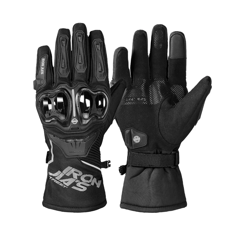 New Arrival Winter Warm Waterproof Anti vibration Black Motorcycle Riding Gloves for Men