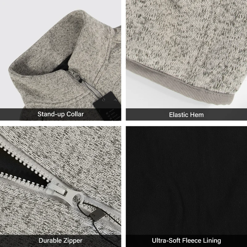 Unisex USB Jacket Electric Heater Outdoor Casual Sports Workwear Cardigan Heated FULL-ZIP Fleece Jacket verwarmende sweater