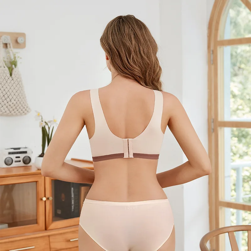 Wholesale Hand-free Front Button Maternity Supportive Side Closure Wireless Women Seamless Feeding Bra, Maternity & Nursing Bras