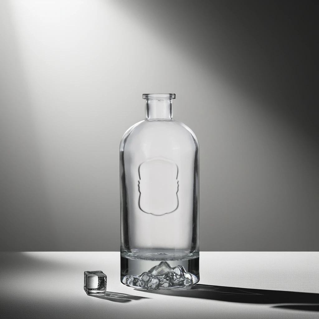 Luxury Customized Logo Frosting Glass Bottles 550ml  Vodka Brandy Champagne Screw Cap Dropper Quality Liquor Glass Bottle