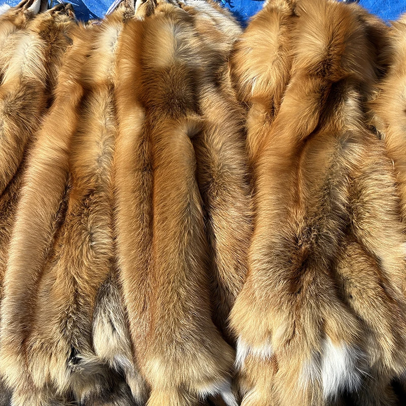 Skins Pelt Animal Fur Accessories Fluffy Hairs Fox Fur Plate Carton Raw Hide Customized Color Autumn Winter Red Excellent 10pcs