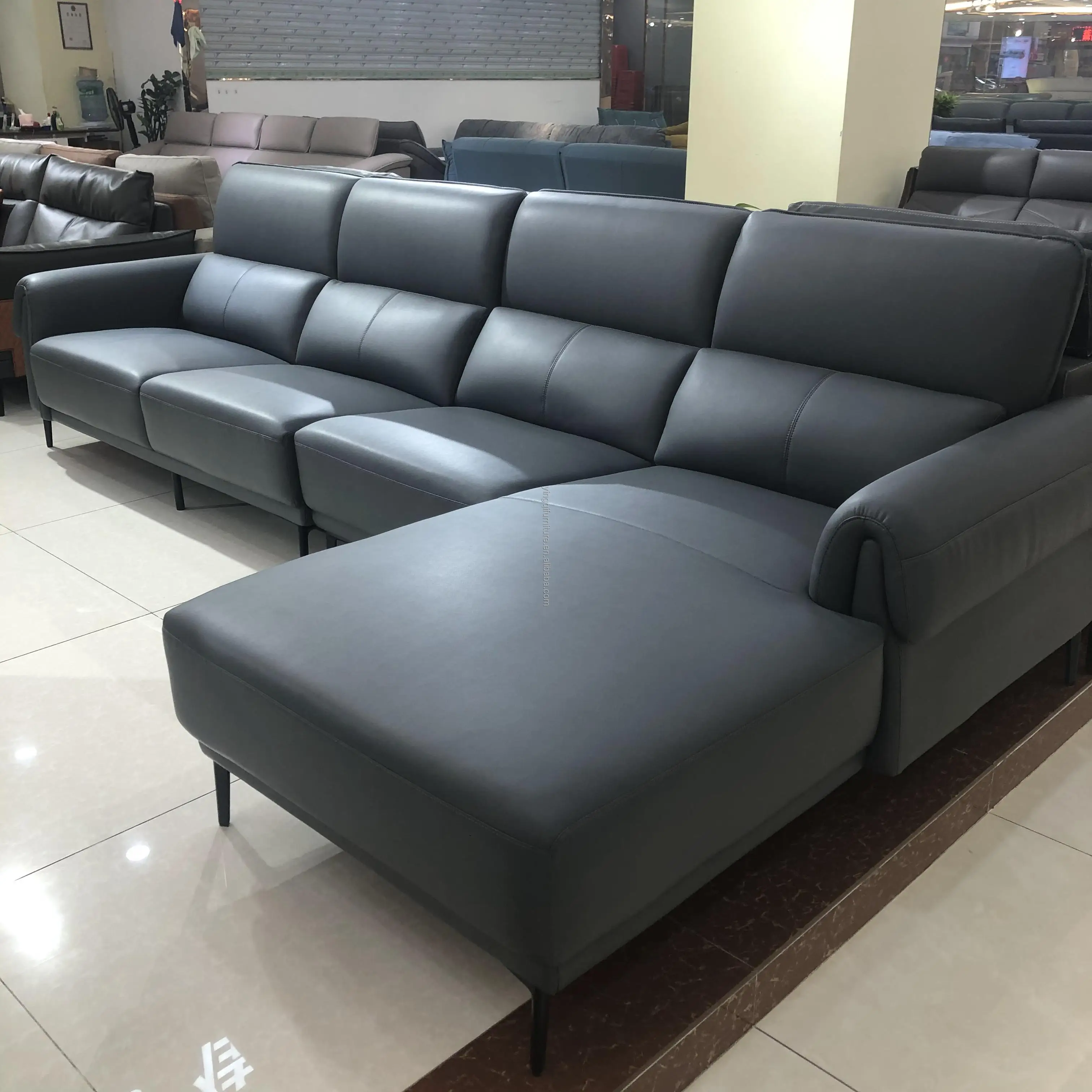 Modern Living Room Synthetic Leather Reclining Sofa