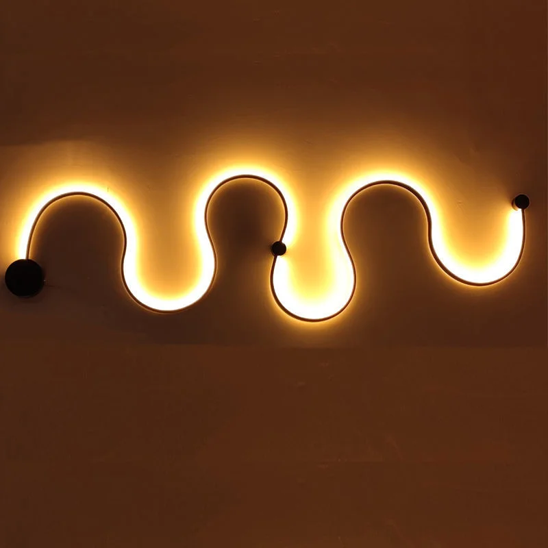 Jumbo size 123*35cm 42W Nordic Style Decorative Living Room Bedroom Interior Snake Wall Light Creative Indoor Modern Led Lamp