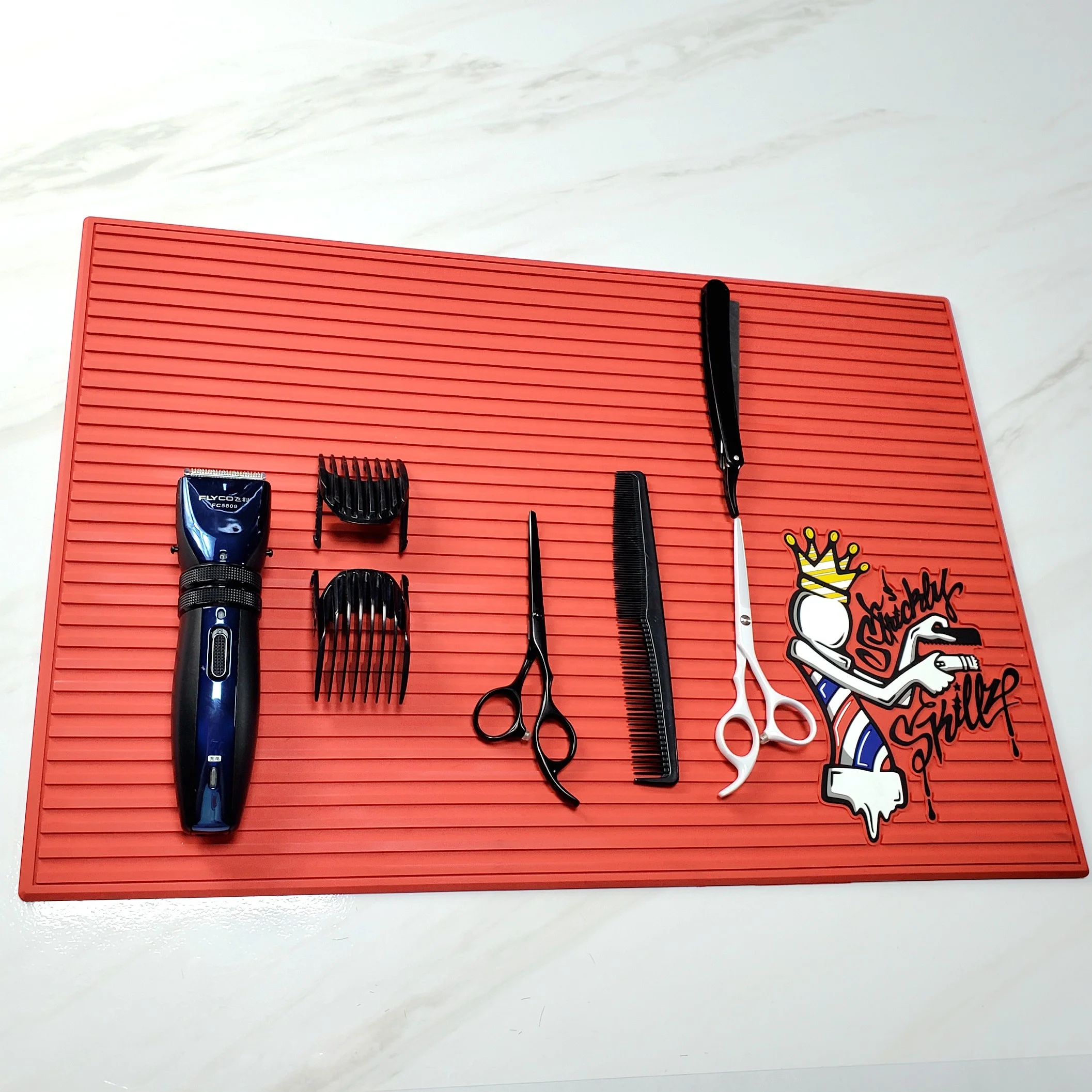 Hairdressing Tools Custom Table Anti-skid Silicone Magnetic Mat for Barber