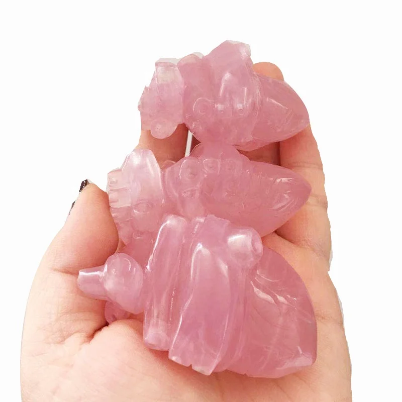 Natural hand carved heart shape crystal rose quartz human for love decoration