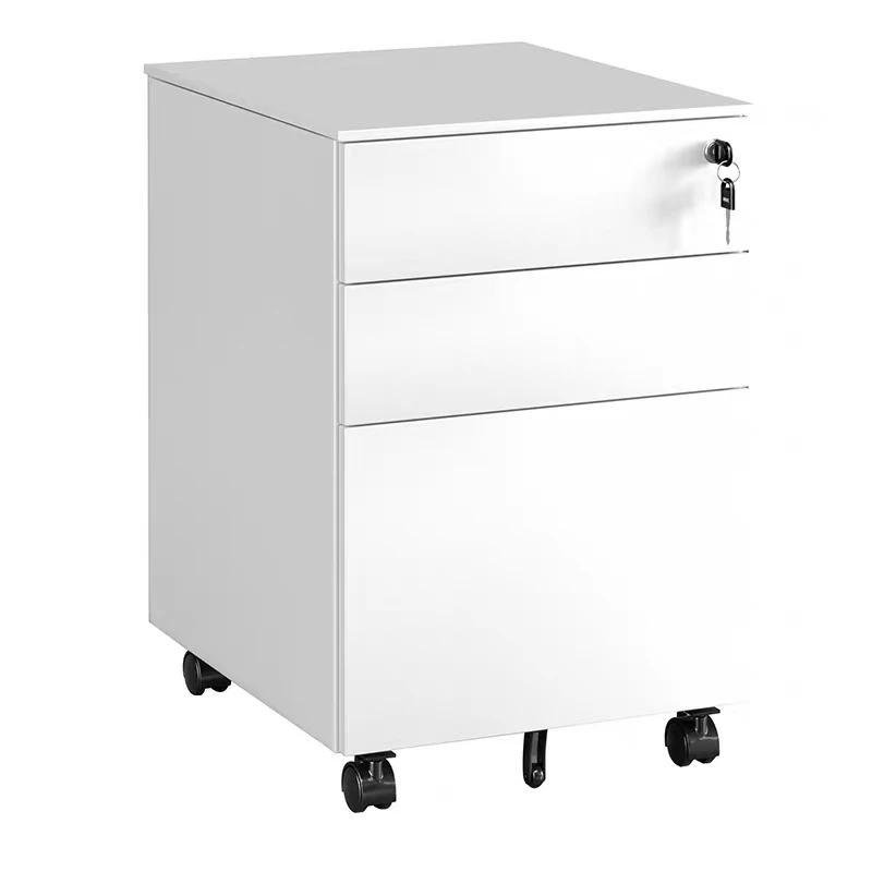 Heavy Duty Steel File Cabinet with Casters 3 Drawers White Metal Storage Unit Multi-Purpose Organizer for Office, Home, Garage