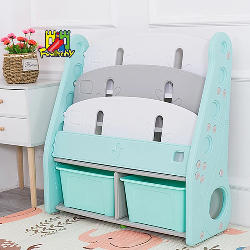 Пластиковая книжная полка Feelbaby для детей дошкольного возраста с защитой от