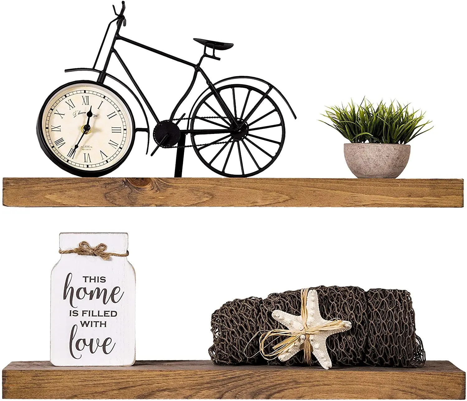 Handmade Decor Floating Shelves Rustic Wood Wall Shelf