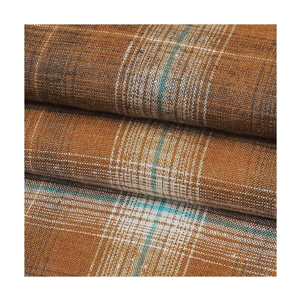 HP78B264E 53% Конопля/44% переработанный полиэстер/3% спандекс пряжа окрашенная клетчатая устойчивая ткань для рубашки