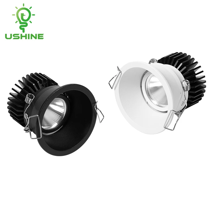 Ushine High Quality Antiglare Design Aluminum 7W 12W 20W 35W Ceiling Recessed COB LED Downlight