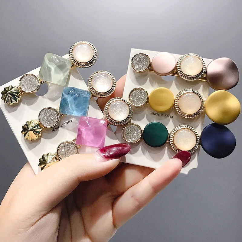 
Hot Sale Creative Crystal Zirconia Macaron Hair Clips for Women Jewelry Headwear Wholesale 