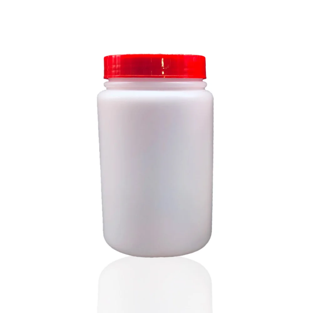 1L plastic jar HDPE plastic bottle container with wide mouth  screw up lid large plastic cylinder food grade