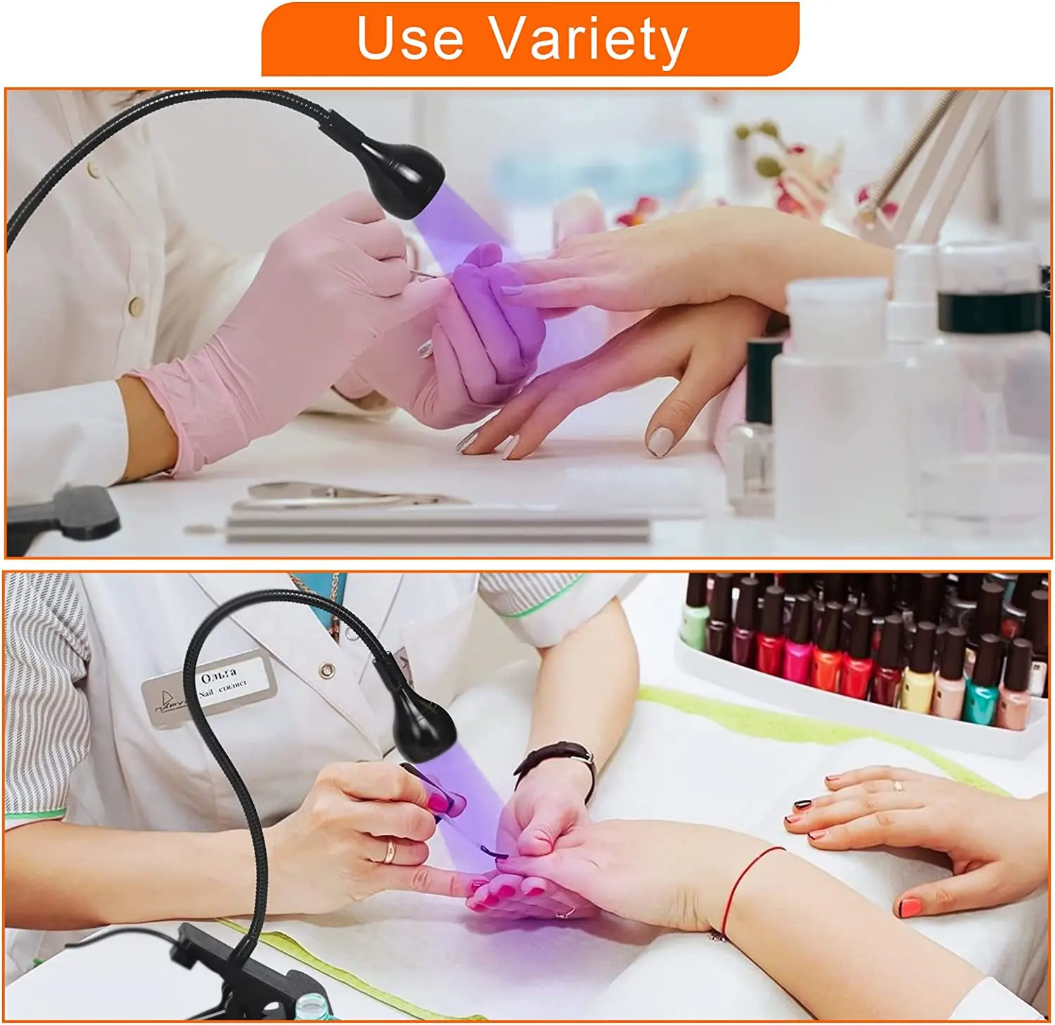 UV Glue Curing Lamp, USB 3W LED Lamp Bead UV Glue Ultraviolet Purple Light, Ultraviolet UV Glue Lamp with Clip and Switch