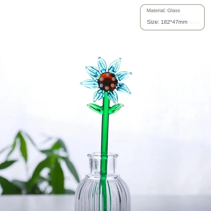 Wholesale Customized flower glass stirrer crystal high quality coffee stirring rod