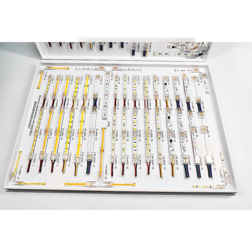 2/3/4/5/6 Pin 8mm 10mm Free Welding LED Strip Connector with Wire for Single Color Led Light