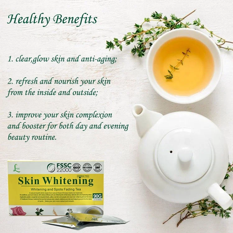 Private Label Health and Beauty Products Skin Whitening Spots Fading Tea organic whitening skin lightening detox glow tea