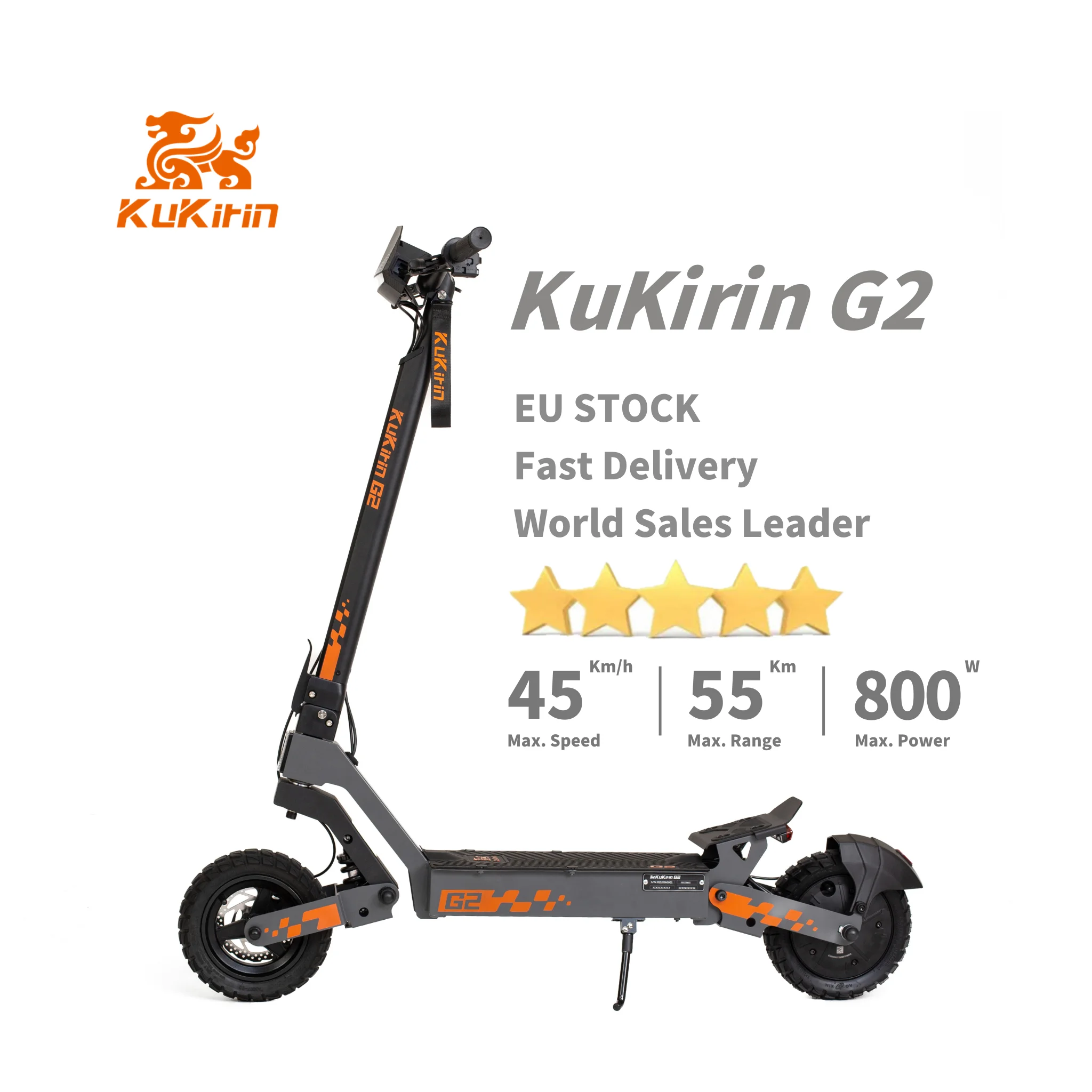FB 2024 New Arrival KuKirin G2 Small Budget Top Choice Powerful 800W Electric Scooter with Touchable Screen