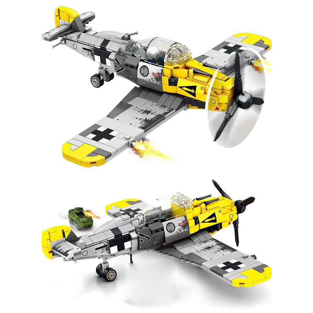Wholesale Custom Air Force Army Military Collection Fighter Model Brick Plastic High Quality German Bf109 Fighter Building Block