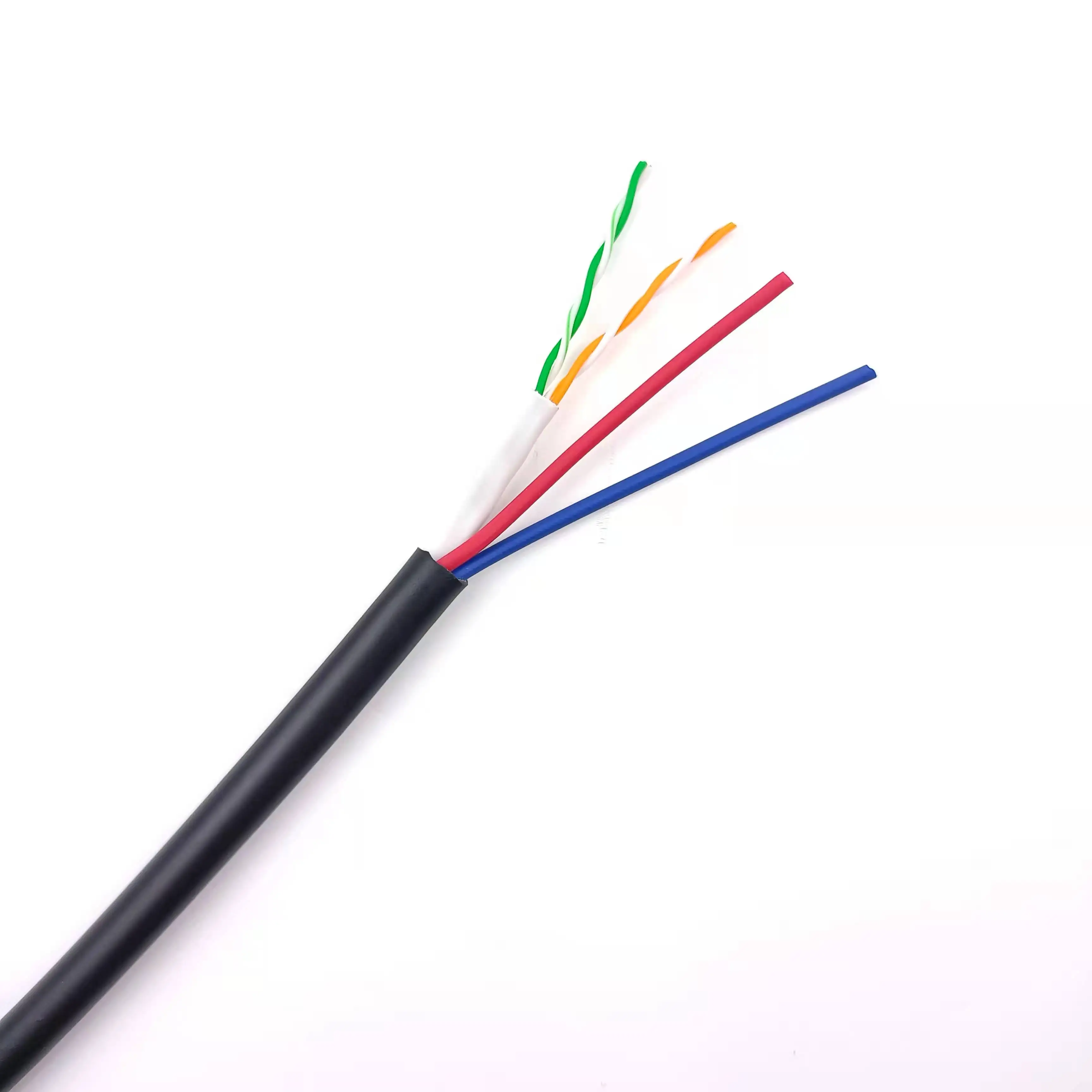 2P Twisted Network Wire utp CAT5E+2C Siamese Lan with Power CCTV Cable for IP Camera