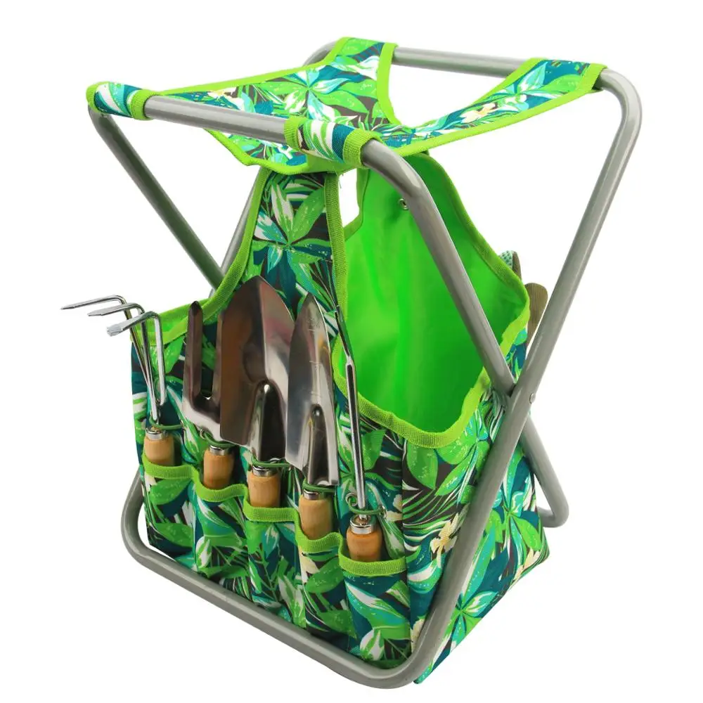 Высокое качество наборы садовых инструментов, прочный полиэстер на молнии инструмент сумка для сада и складной стул Seat-JLD-1400053