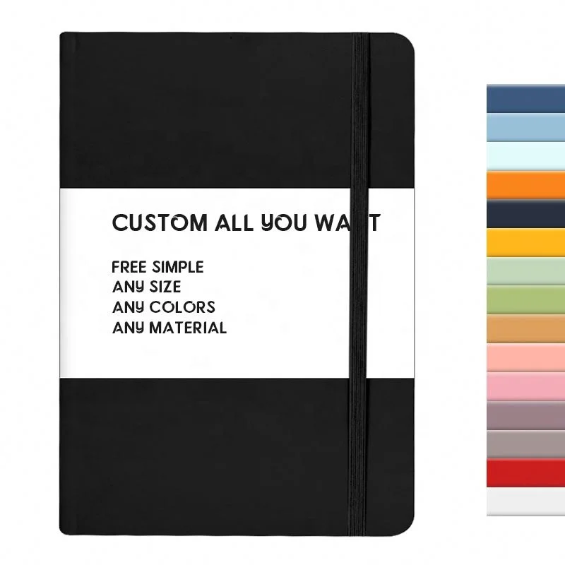 Low Price Cheap Bulk Custom Logo Note Books Custom Notepad B6 A5 Planner Journal Hardcover PU Leather Notebook Elastic Straps
