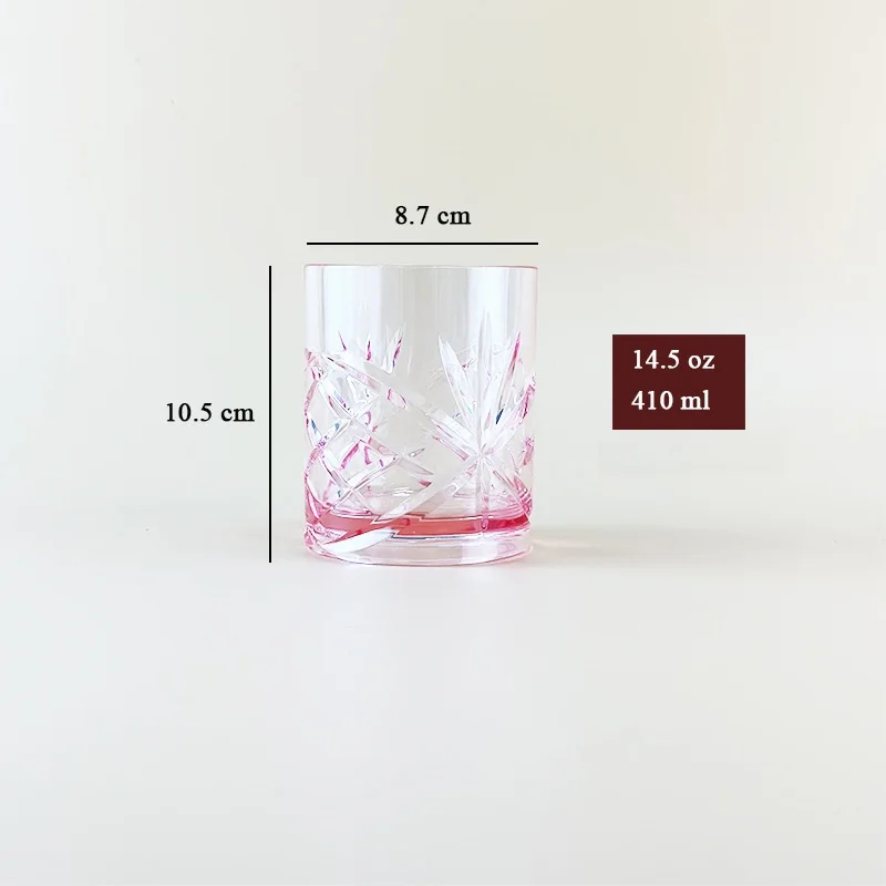 Hot sales 400ml Transparent Acrylic Light Luxury Plastic Cup for Milk Coffee Tea  Crystal Cup for Whisky