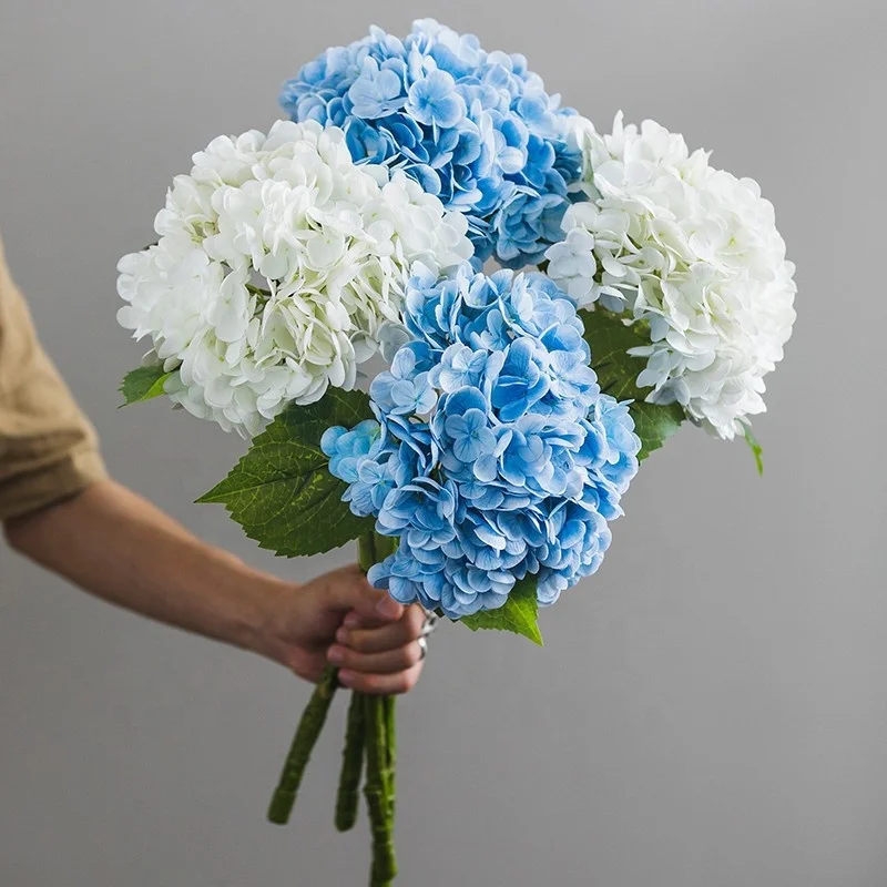 Hot selling Oh Arts 53cm Artificial flower Latex faux Hydrangeas Hydrangea Artificial flower for home wedding use