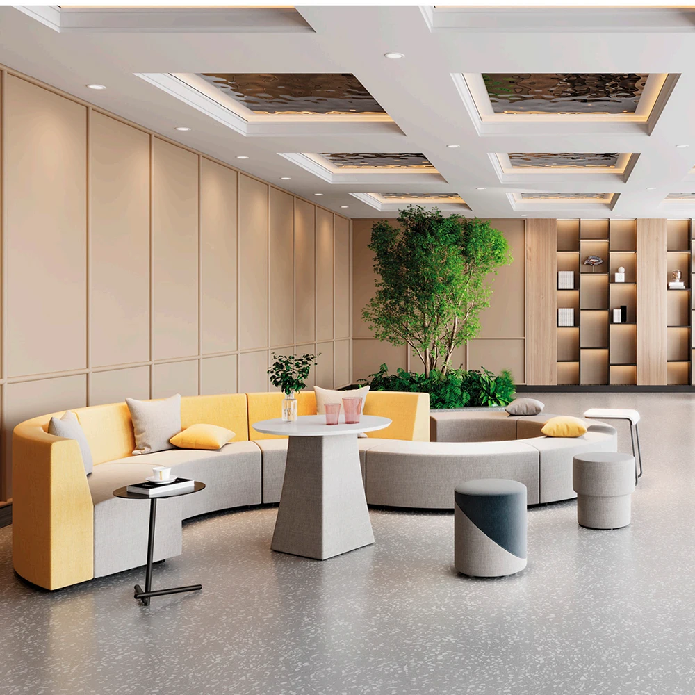 Italian Designer public area S Shape Sofas Modern Furniture Modular Sectional Corner Curved Sofa Leisure Fabric Couch