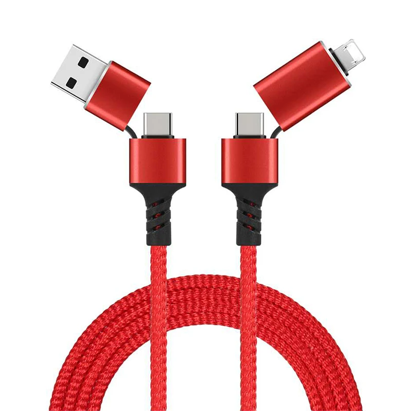 Многоцелевой зарядный шнур 3 в 1 Amazon Basics с разъемами Micro-USB типа C для iPhone 11 12 samsung S8