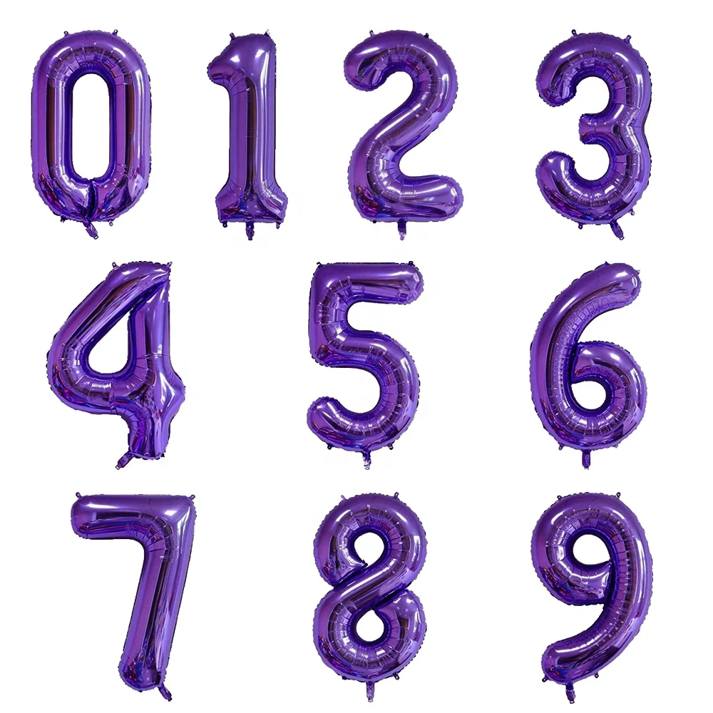 High Quality Foil 40 Inch 0-9 Number Shape Party Balloon Birthday Decoration Colors Number Balloons