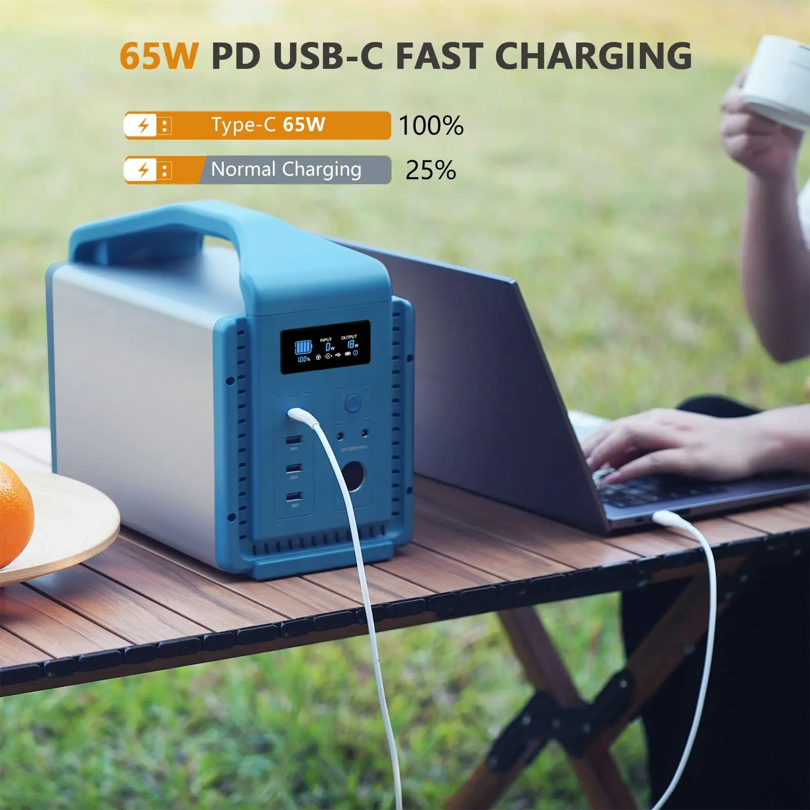 Free Shipping  Home Outdoor Camping Battery Lithium Ion Rechargeable Fast Solar Car Charging Portable Power Station 500w
