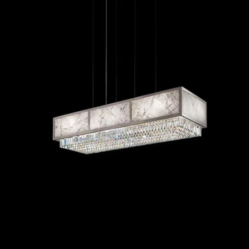 Springletile 2022 home dining ceiling led pendant light pendant luxury crystal rectangular chandelier modern